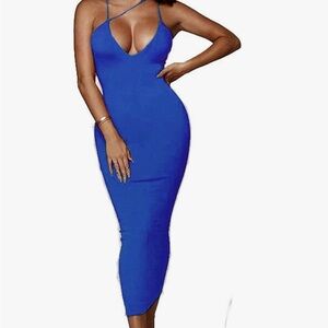 Elegant Blue Strappy Dress